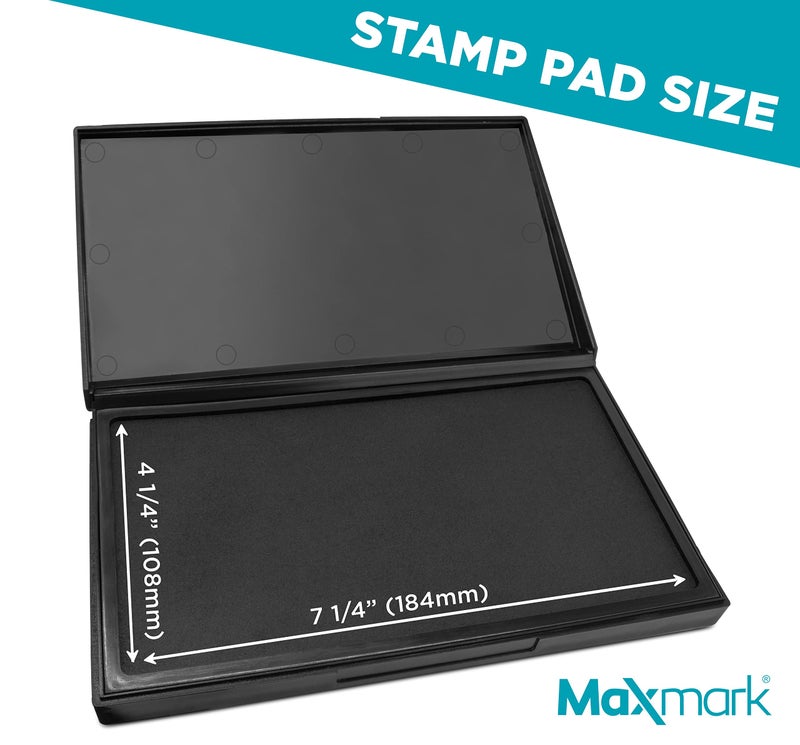 MaxMark Large Black Stamp Pad - 4-1/4" by 7-1/4" - Premium Quality Felt Pad - Image 3
